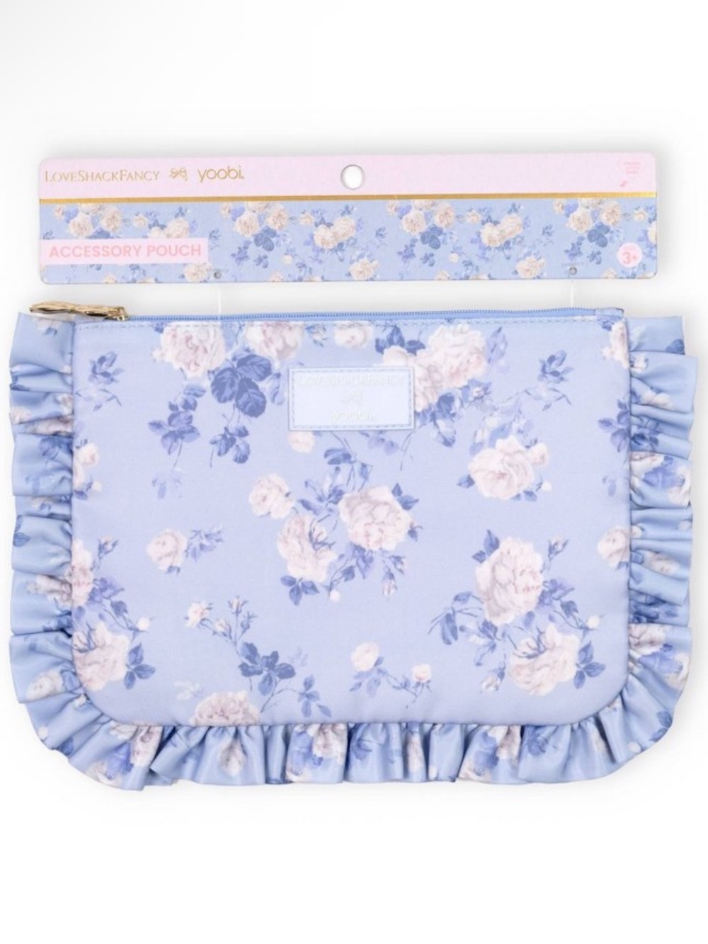 NWT Love Shack Fancy X Target Floral Ruffle Accessory Pouch - Whisper Blue